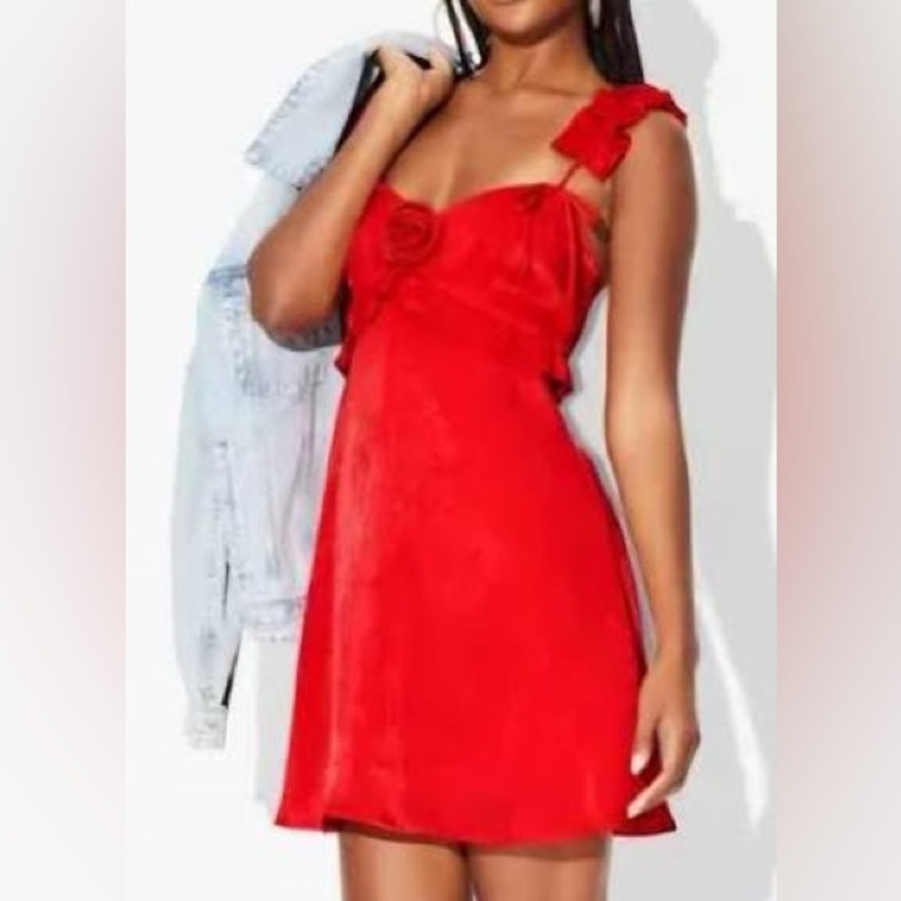❤️Wild Fable Rosette Red Babydoll Coquette Mini Dress Size‎ Small